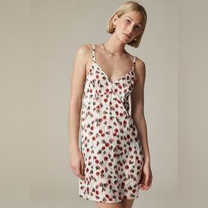Soft shine slip dress in blurry cherry print JCrew XL